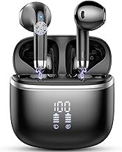 Wireless Earbuds, Bluetooth 5.3 Headphones with 4 ENC Noise Cancelling Mic, HiFi Stereo Deep Bass, 40H Playtime, IP7 Waterproof Bluetooth Earphones, Bluetooth Earbuds Dual LED Display, USB-C, Black