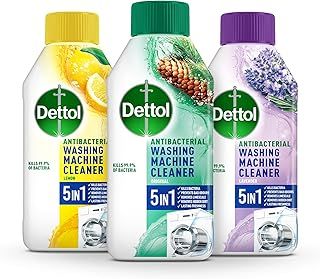 Dettol Washing Machine Cleaner, Multipack, Lavender 250ml, Lemon 250ml, Original 250ml, Total 750ml, Antibacterial Washing Machine Cleaner, Lasting Freshness, Disinfectant, Laundry