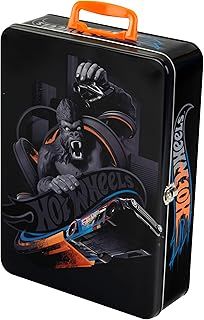 Theo Klein 2881 Hot Wheels Storage Case I Metal suitcase for up to 50 cars I Practical compartments I Toy for children aged 3 years and up