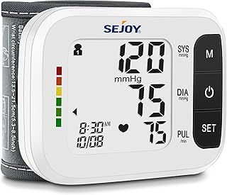 Blood Pressure Machine Blood Pressure Monitor Large Cuff BP Machine Wrist Digital BP Monitor with Irregular Heartbeat Detection Large Display 120 Readings Memory 2 Users with Batteries for Home Use