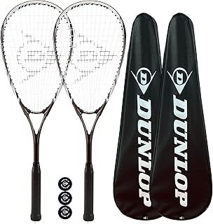 Dunlop Assassin Biotec X-Lite Squash Rackets x 2 + Covers (2) + 3 Squash Balls