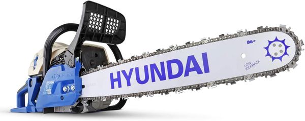 Hyundai 62cc 20" Petrol Chainsaw – Powerful 2-Stroke Engine, Lightweight Heavy-Duty Chain Saw for Tree Felling & Firewood, 3 Year Warranty