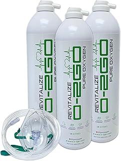 O2GO 3 X 18L Oxygen Can with Mask and Tube - 99.5% Pure Oxygen Lightweight Canister- Great for Sport, Work, Health, Party, Healthy Looking Skin - Increased Concentration and Energy - Made in The UK