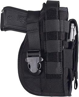 Gexgune Universal Tactical Gun Holster Right Hand Molle Pistol Holster Combat Airsoft Waist Belt Holster Black Tan Green Multicam For Right Hand (5 Colors Optional)
