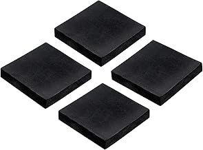 sourcing map 4pcs Rubber Anti-Vibration Pads Hard Pad, 50mm Square Vibration Isolation Mats, 10mm Thickness Non-Slip Rubber Blocks, Anti-Skid Anti Noise for HVAC, Compressor, Air Conditioner