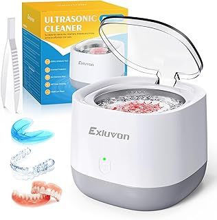 Ultrasonic Retainer Cleaner, 45kHz Ultrasonic Dental Cleaner Machine, 250ML Ultrasonic Cleaner for Dentures, Retainer