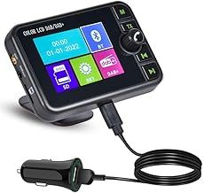 Hikity USB DAB DAB+ Digital Receiver Adaptor with Antenna for Car Stereo Receiver Bluetooth 2.4" LCD Display DAB Digital Car Radio Adapter