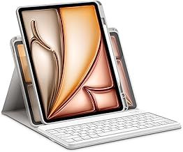 for iPad Air 13 Inch M3 2025/ M2 2024 Keyboard Case, Horizontal/Vertical Use, UK Layout Detachable Keyboard with Case for Air 13" M2 2024/ M3 2025/ Pro 12.9 Inch 3rd/4th/5th/6th (Black)