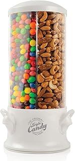 Handy Gourmet The Original Triple Candy Machine - Fun Candy & Nut Dispenser - New & Improved (Pearl White)