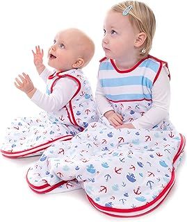 Baby Sleeping Bag Boats and Anchors 100% Cotton 2.5 Tog Unisex Nursery Side Zip (18-36 Months)