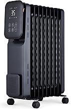 MYLEK Oil Filled Radiator Portable Smart Heater 2.5KW WiFi App Enabled, 3 Heat Settings, Timer, LED Display, Energy Electric Efficient, Safety Tip Over Protection (Black 2500W)