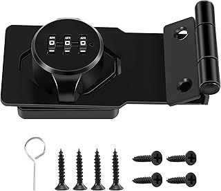 Household Cabinet Password with Lock, 3-Point Combination Lock, Household Machinery Privacy Lock, Cabinet Door, barn Door, Bathroom, Outdoor, Garden, Mailbox, pet Door (Black)