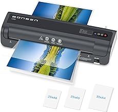 BONSEN A3 Laminator Machine with 100 Laminating Pouches, Never Jam Technology, 125mic Thick Laminating for School, Office, Restaurant, Home, Black, L3402