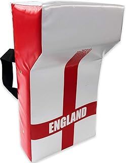 Rugby - England Professional Grade Tackle Wedge Hit Shield Pad - Heavy Duty PVC/High Density Foam - Red & White - 60cm x 35cm x 12.5cm