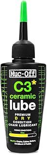 Muc-Off C3 Dry Chain Lube, 50ml - Ceramic Bike Lube, Bike Chain Oil, Chain Wax for Wet Weather Conditions - Bike Lubricant and Bicycle Chain Oil