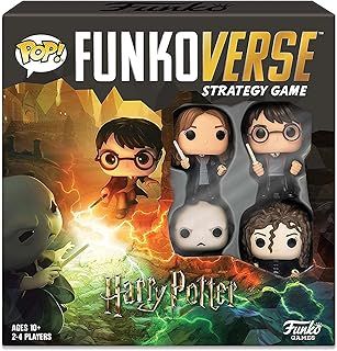 FUNKO GAMES Harry Potter 100 Funkoverse - English Version - Board Game - Harry, Hermione, Bellatrix LeStrange, Lord Voldemort - 3'' (7.6 Cm) POP! - Light Strategy Board Game For Children & Adults