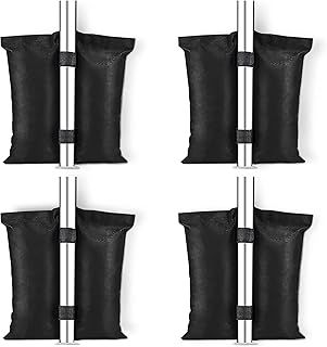 KEPLIN Gazebo & Tent Sandbag Weights - 4 Pack, Heavy Duty Gazebo Weights, Durable Sand Bags with Velcro Strap & Double Pocket Design for Secure Attachment, Ideal for Canopies, Umbrellas & Furniture