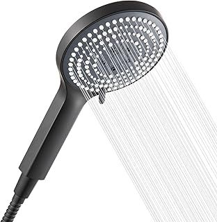 Shower Head and Hose 1.5m, 6 Modes Handheld Shower Head Large Powerful Boosting Handheld Showerhead for Low Water Pressure ShowerHead,Matte Black