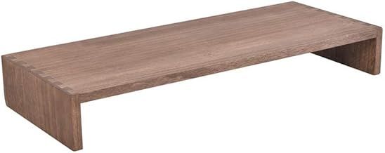 KIRIGEN Monitor Stand Wooden -Desk Stand Wood for Computer/Laptop/TV Printer - Monitor Arms & Stands Desk Riser for Office Organizers -Desktop Workspace lenth 39cm Dark Brown