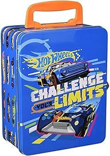 Theo Klein 2883 Hot Wheels Storage Case I Made of Metal I With Storage Compartments for up to 18 Cars I Dimensions: 21 cm x 15.5 cm x 8.5 cm I Toy for Children Aged 3 Years and up Multi - Colored