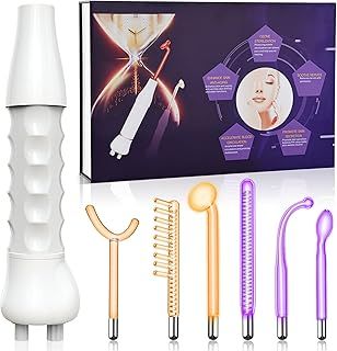 High F-requency Wand, iklestar High F-requency Facial Machine for Hair Growth with 6 Glass Tubes, Handheld Hair Wand Kit for Home Use