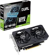 ASUS Dual NVIDIA GeForce RTX 3050 OC Edition Gaming Graphics Card (PCIe 4.0, 8GB GDDR6 memory, HDMI 2.1, DisplayPort 1.4a, 2-slot design, Axial-tech fan design, 0dB technology, and more)