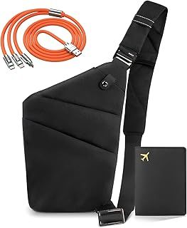 IUHFSIFS 2024 Upgrade Anti Theft Crossbody Bag Women【Ergonomics - Zero Burden】 Anti Theft Travel Bag for Women & Men【Multi Pockets & Extremely Waterproof】 With Passport Card Holder And Data Cable