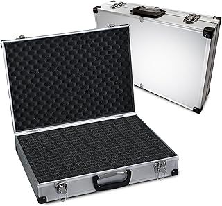 PeakTech 7270 – Flight Case with padded foam, Lockable Storage Toolbox, Portable Aluminium Box with protective cubed Foam, Universal Aluminium case, Protective – Extra extra Large (500x350x120 mm)