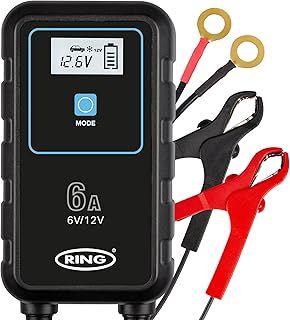 Ring Automotive SMARTCHARGE 6 - 6A Smart Car Battery Charger, 6V & 12V Battery Maintainer - 9 Stage Charger for AGM, Leisure, Lithium, Car, SUV and Van Batteries.