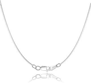 Jewlpire 925 Sterling Silver Chain for Women Girls 0.8mm Box Chain Lobster Claw Clasp - Italian Necklace Chain - Super Thin & Strong - Friendly Price & Quality 16/18/20/22/24 Inch