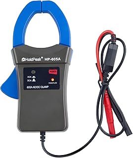 BT-605A 600A DC/AC Current Clamp Adapter Clamp-On Meter Tester with Test Probes, LED Power Indication for Work with Digital Multimeters