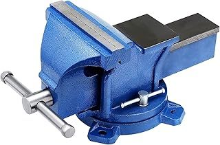 Holdfiturn Table Vice 6 Inch Bench Vice for Workbench Heavy Duty Table Vice Bench Vise with 360 Degrees Swiveling Base Cast Iron Workshop Vise for Workshop Factory