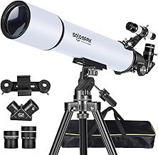 Telescopes for Adults Astronomy, 80mm Aperture 900mm Professional Refractor Telescope for Kids & Beginners, Compact and Portable Travel Telescopio with Carrying Bag