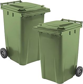Standard Size Green 240 Litre Household Waste Rubbish Trash Recycling Wheelie Bin Complete With Lid & Wheels