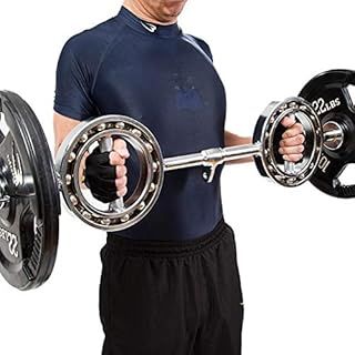 ROTABARBELL 360 Degree Olympic EZ Bar Hammer Curl Barbell Triceps Bar 2" Weightlifting Bicep Preacher Curls Bench