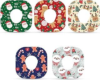 25 Sheets Adhesive Patches for Dexcom G7, Waterproof Over Patch Sensor Sticker Adhesive Christmas Pattern Patches Compatible with Dexcom G7 (5 Styles)