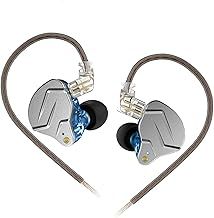 Yinyoo KZ ZSN PRO in-Ear Headphones HiFi Noise-isolating in Ear Monitor Bass High Fidelity Earbuds Earphones with 1DD 1BA Hybrid Balanced Armature & 3.5mm Audio Plug Detachable Cable(Blue no mic)