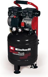 Einhell Compressor TE-AC 24 Silent (quiet compressor with 750 W, max. 8 bar, oil-/service-free motor, 24 l tank, pressure gauge and quick-release coupling, safety valve)