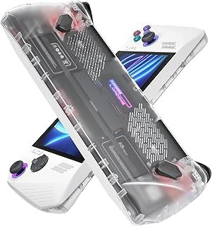 JSAUX RGB Transparent Back Plate for ROG Ally X, ROG Ally X Case with Silicone Grip and Cooling Module, ROG Ally X Accessories DIY Replacement Shell Compatible with ASUS ROG Ally X 2024 - PC0112