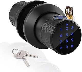 FITNATE Keyless Smart Fingerprint Lock Bluetooth Digital Code Door Lock with Keypad, App Work with Echo, Support Tuya System's Gateway, Security Guard for Home, Office, Easy to Install