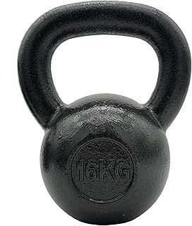 Chase Fitness Cast Iron Kettlebell for Strength and Cardio Home Gym Training 6kg - 24kg (16KG)