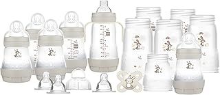 MAM Easy Start Anti-Colic Bottle Starter Set | 17 Pieces | Includes 12x Bottles and MAM Original Start 0-2 Month Soother | Baby Gift Set of Newborn Essentials | Large (Various Designs)