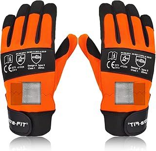 Chainsaw Gloves Saw Protectionon on Both Hands, CLASS 1, Latest Standard EN ISO 11393-4, EN 388: 4122X Cut-resistance Gloves