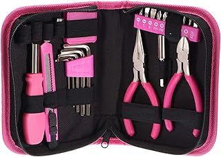 Home Pink 26 Tool Set in a Plastic Case | Pink Tools | Tools for Ladies | Home Tools | 26pcs Tool Kit
