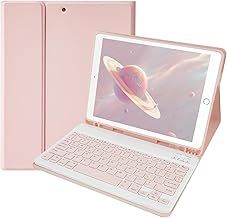 Lively Life iPad Keyboard Case - 9.7 inch, Detachable Bluetooth Keyboard for iPad Pro/Air, Auto Wake/Sleep & Built-in Pencil Slot - Pink