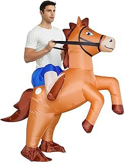 Inflatable Costume Horse Halloween Costumes Adult Inflatable Costumes for Men Women Blow up Costumes Funny Fancy Dress Party (Adult)