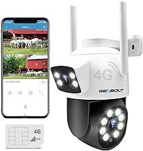 3G/4G LTE Security Camera Outdoor No WiFi, Dual Lens Cellular CCTV Camera Wired with Sim Card, 24/7 Recording PoE Surveillance Camera IP with Humanoid Tracking Cloud Storage