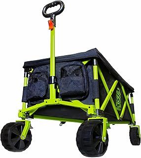 Maximuv 120kg Heavy-Duty Folding Wagon with Built-in Cool Box Lid | All-Terrain Beach & Festival Cart | Collapsible Outdoor Trolley on Wheels