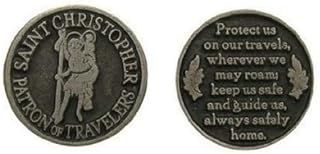 1 1/4" ST SAINT CHRISTOPHER PEWTER POCKET TOKEN