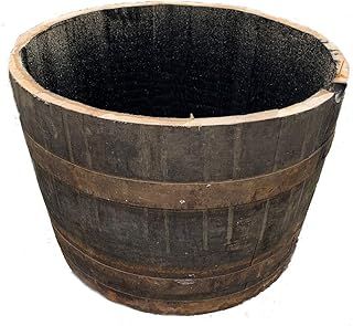 Large Recycled Solid Oak Whisky Cask Rustic Planter for Garden